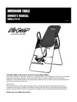 LifeGear 75118 Inversion table Owner's manual