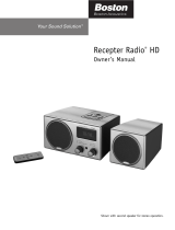 Boston Acoustics Recepter Owner's manual