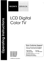 Sony KDL-40SL150 - 40" Bravia Sl Series Lcd Tv Operating Instructions Manual