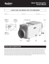 Aprilaire 1830 Owner's manual