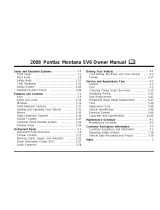 Pontiac Montana SV6 2008 Owner's manual