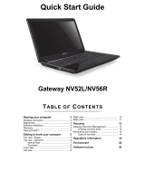 Gateway NV52L Quick start guide