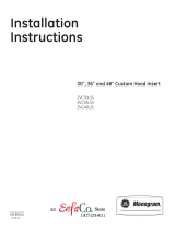 GE 36" CUSTOM HOOD INSERT ZVC36LSS Installation Instructions Manual
