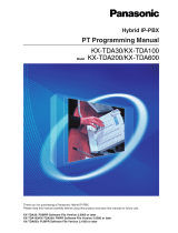 Panasonic HYBRID IP-PBX KX-TDA100 Programming Manual