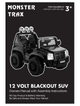 MONSTER TRAX 12 VOLT BLACKOUT SUV Owner's manual