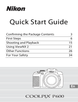 Nikon COOLPIX P600 Quick start guide