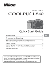 Nikon COOLPIX L840 Quick start guide