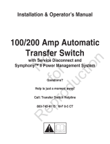 General Electric 200 AMP AUTOMATIC TRANSFER SWITCH Owner's manual