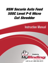 MyBinding HSM Securio Auto Feed 500C Level 5 Micro Cut Shredder User manual
