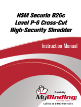 MyBinding HSM Securio B26c Level P-6 Cross-Cut High-Security Shredder User manual