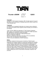 Tyan Thunder n3600W S2935 User manual