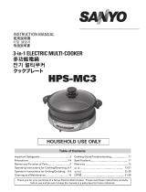 Sanyo HPS-MC3 - Versatile Cooker For Grilling Griddling Steaming User manual
