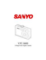 Sanyo VPC-S600 - 6-Megapixel Digital Camera User manual