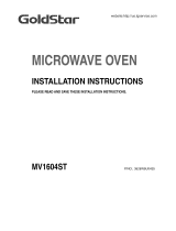 Goldstar MV1604ST Installation Instructions Manual