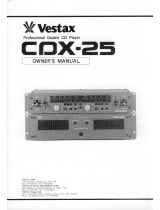 Vestax CDX-25 Owner's manual