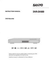 Sanyo DVR-DX600 User manual