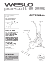 Weslo Pursuit E 25 Bike User manual