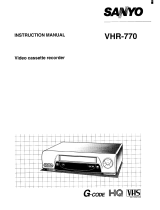 Sanyo VHR-770 User manual