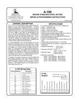 Alarm Lock A-100 Wiring & Programming Instructions Manual