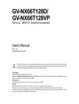 Gigabyte GV-NX66T128D User manual