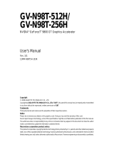 Gigabyte GV-N98T-256H User manual