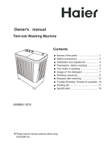 Haier HWM80-187S Owner's manual