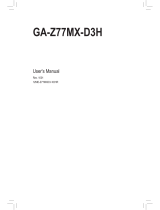 Gigabyte GA-Z77MX-D3H TH User manual