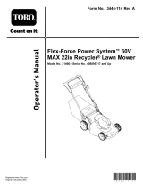 Toro Flex-Force Power System 60V MAX 22in Recycler Lawn Mower User manual