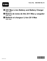 Toro 20V Max Standard Battery Pack User manual