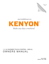 Kenyon Lite-Touch Q® 3 Burner Owner's manual