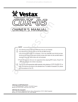 Vestax CDX-05 Owner's manual