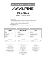 Alpine MRX-M240 Owner's manual