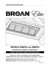 Broan RMIP33 Installation guide