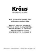 KRAUS KWU111-17 Kore Workstation Stainless Steel Undermount Kitchen Sinks Owner's manual
