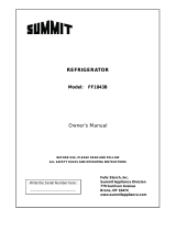 Summit FF1843BCSSADA Owner's manual
