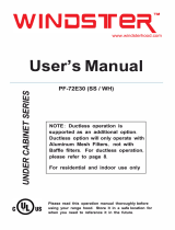 Windster Hoods PF-72E30 User manual
