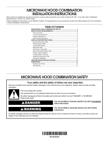 KitchenAid MMV5208WS - 2.0 cu. Ft. Combination Range Hood-Microwave Installation guide