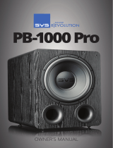 SVS PB-1000 Pro Owner's manual