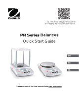 Ohaus PR1602/E Quick start guide