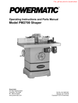 Powermatic PM2700 Shaper, 5HP 3PH 230/460V User manual