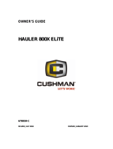 Cushman Model Year 2018-2020 Hauler 800X ELiTE User manual