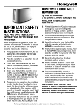 Honeywell HCM-350 - Germ Free Cool Mist Humidifier User manual