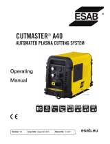 ESAB CUTMASTER® A40 Automated Plasma Cutting System User manual