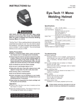 ESAB Eye-Tech 11 Mono Welding Helmet Troubleshooting instruction