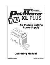 Thermal Dynamics PakMaster™ 100 XL™ Plus Air Plasma Cutting Power Supply User manual
