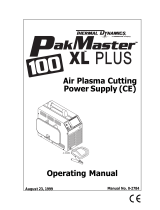 Thermal Dynamics PakMaster™ 100 XL™ Plus Air Plasma Cutting Power Supply User manual