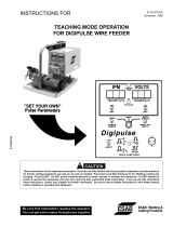 ESAB Teaching Mode Operation for Digipulse Wire Feeder Troubleshooting instruction