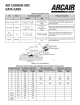 Arcair Air Carbon-Arc Data Card Troubleshooting instruction