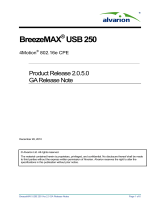 Alvarion BreezeMAX USB 250 Release note