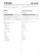 TEAC NP-H750 User manual